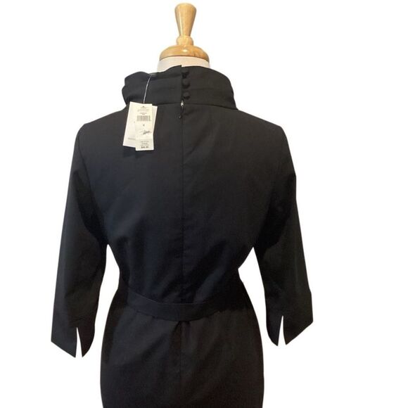 NWT Banana Republic Wool Blend Cowl Neck Black Career Dress Size 6 - Picture 5 of 11